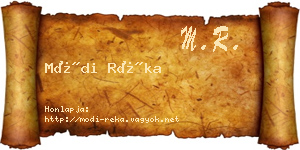 Módi Réka névjegykártya